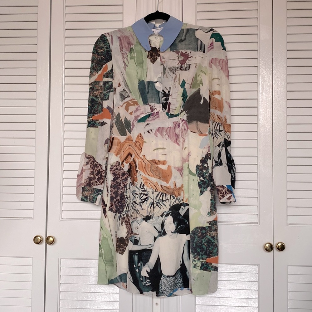 Carven abstract art silk dress